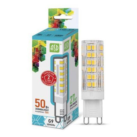 купить в Перми Лампа светодиодная ASD LED-JCD-standard 5Вт 160-260В G9 4000К 250Лм