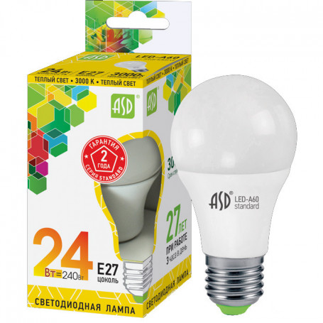 купить в Перми Лампа светодиодная ASD LED-A65-standard 24Вт Е27