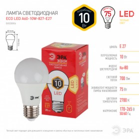 купить в Перми Лампа СД ЭРА ECO А60 10Вт 827 Е27
