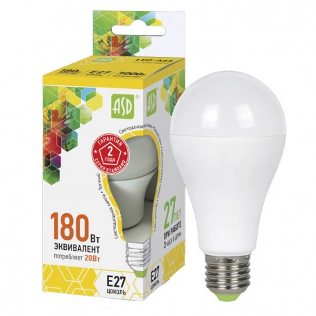 купить в Перми Лампа светодиодная ASD LED-A60-standard 20Вт Е27